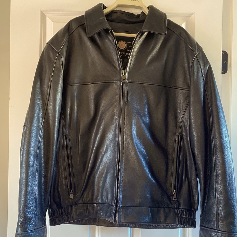 Men's black leather Jacket - Andrew Marc NY, size XL